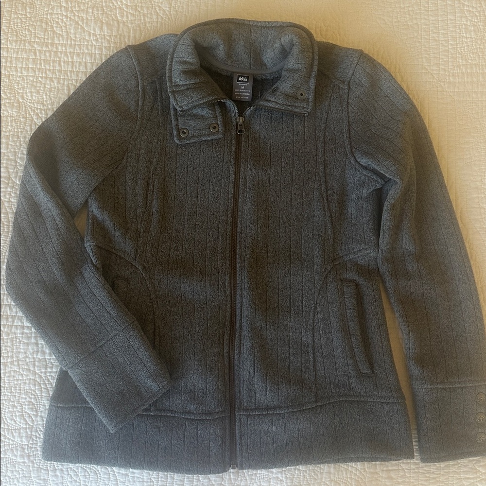 Ladies Size M REI Gray Jacket - dresses up or down!